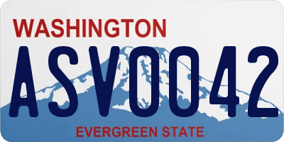 WA license plate ASV0042