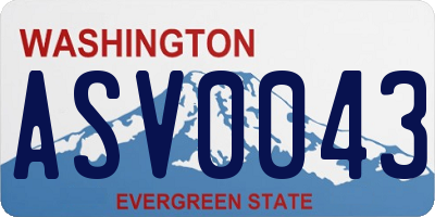 WA license plate ASV0043