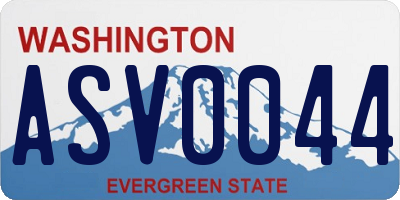 WA license plate ASV0044