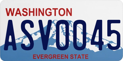 WA license plate ASV0045