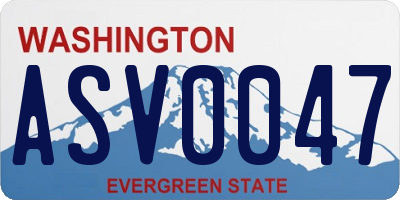 WA license plate ASV0047