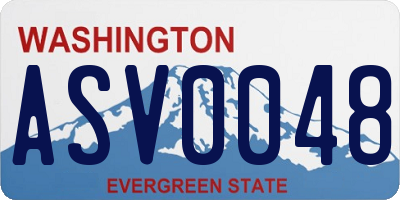 WA license plate ASV0048
