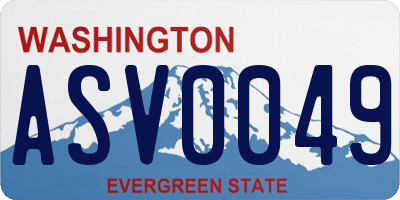 WA license plate ASV0049