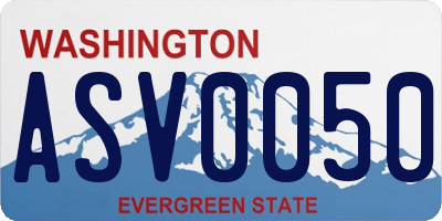 WA license plate ASV0050