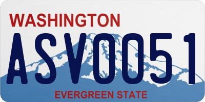 WA license plate ASV0051