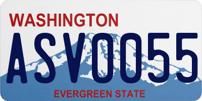 WA license plate ASV0055