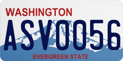 WA license plate ASV0056