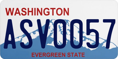 WA license plate ASV0057