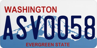 WA license plate ASV0058