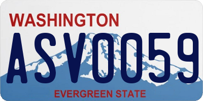 WA license plate ASV0059