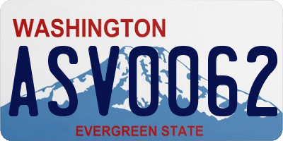 WA license plate ASV0062