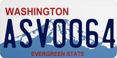 WA license plate ASV0064
