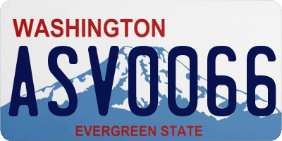 WA license plate ASV0066