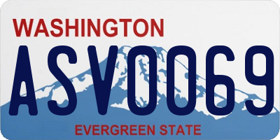 WA license plate ASV0069