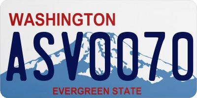 WA license plate ASV0070