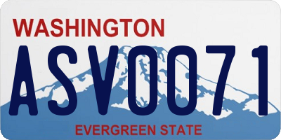 WA license plate ASV0071