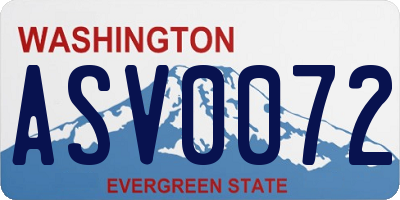 WA license plate ASV0072