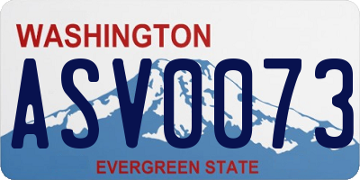 WA license plate ASV0073