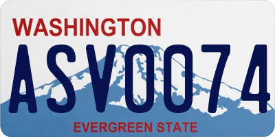 WA license plate ASV0074