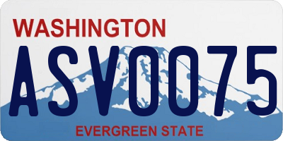 WA license plate ASV0075