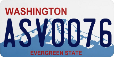 WA license plate ASV0076