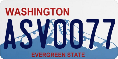WA license plate ASV0077