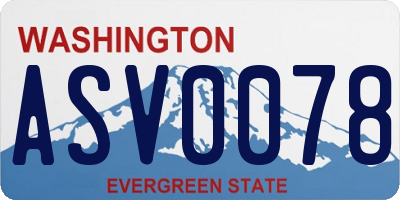 WA license plate ASV0078