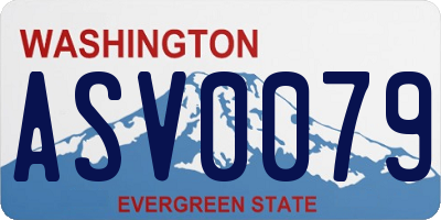 WA license plate ASV0079