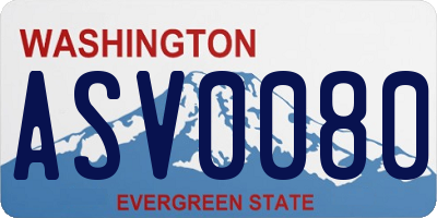 WA license plate ASV0080