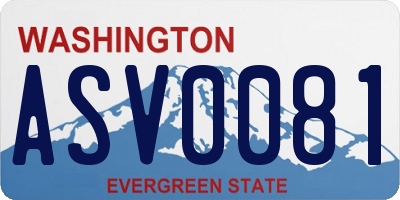 WA license plate ASV0081