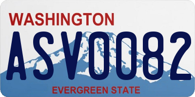 WA license plate ASV0082