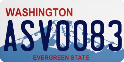 WA license plate ASV0083