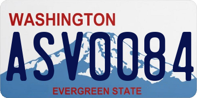 WA license plate ASV0084