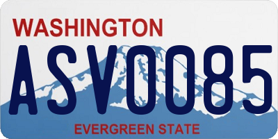 WA license plate ASV0085