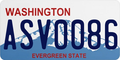 WA license plate ASV0086