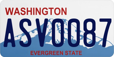 WA license plate ASV0087
