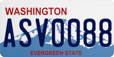 WA license plate ASV0088