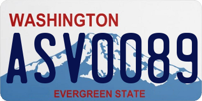 WA license plate ASV0089