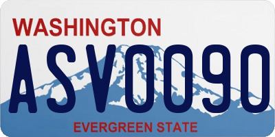 WA license plate ASV0090