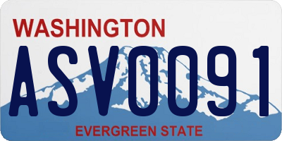 WA license plate ASV0091