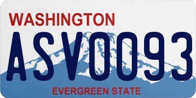 WA license plate ASV0093