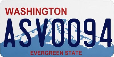 WA license plate ASV0094