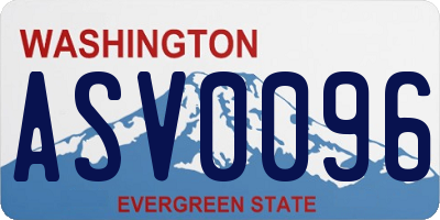 WA license plate ASV0096