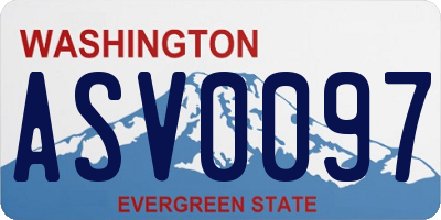 WA license plate ASV0097