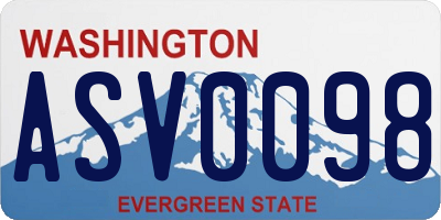 WA license plate ASV0098