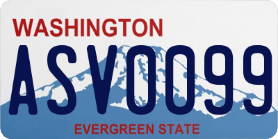 WA license plate ASV0099