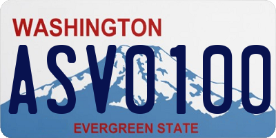 WA license plate ASV0100