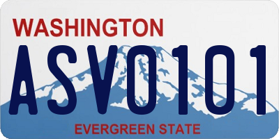WA license plate ASV0101
