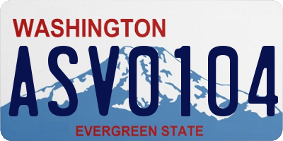 WA license plate ASV0104