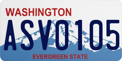 WA license plate ASV0105